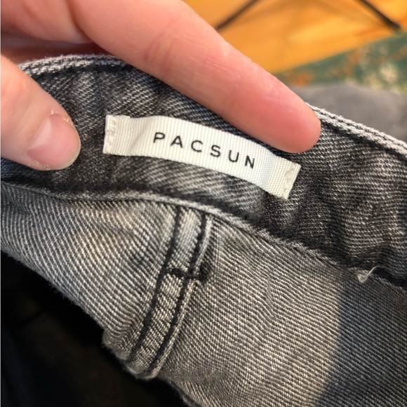 PacSun Gray Distressed Straight Leg Jeans - Picture 8 of 10